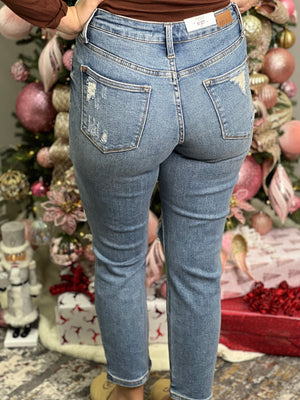 KARINA HIGH WAISTED DESTROYED BOYFRIEND JUDY BLUE JEANS