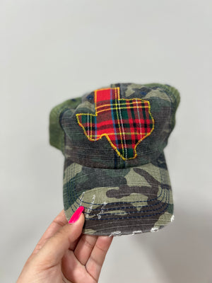 SWEET TEXAS TREASURE PLAID TEXAS CAMO CAP