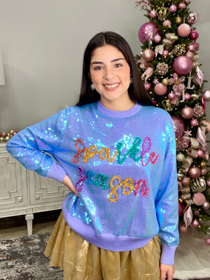 QUEEN OF SPARKLES PERIWINKLE SPARKLE SEASON SWEATER