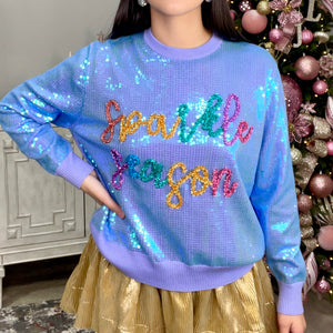 QUEEN OF SPARKLES PERIWINKLE SPARKLE SEASON SWEATER