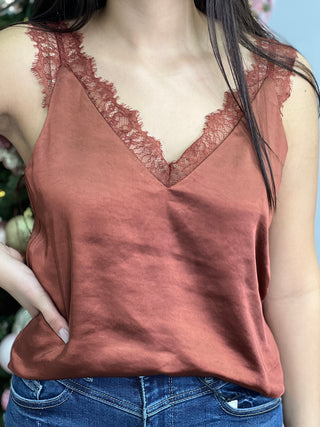 SATIN RUST CAMI