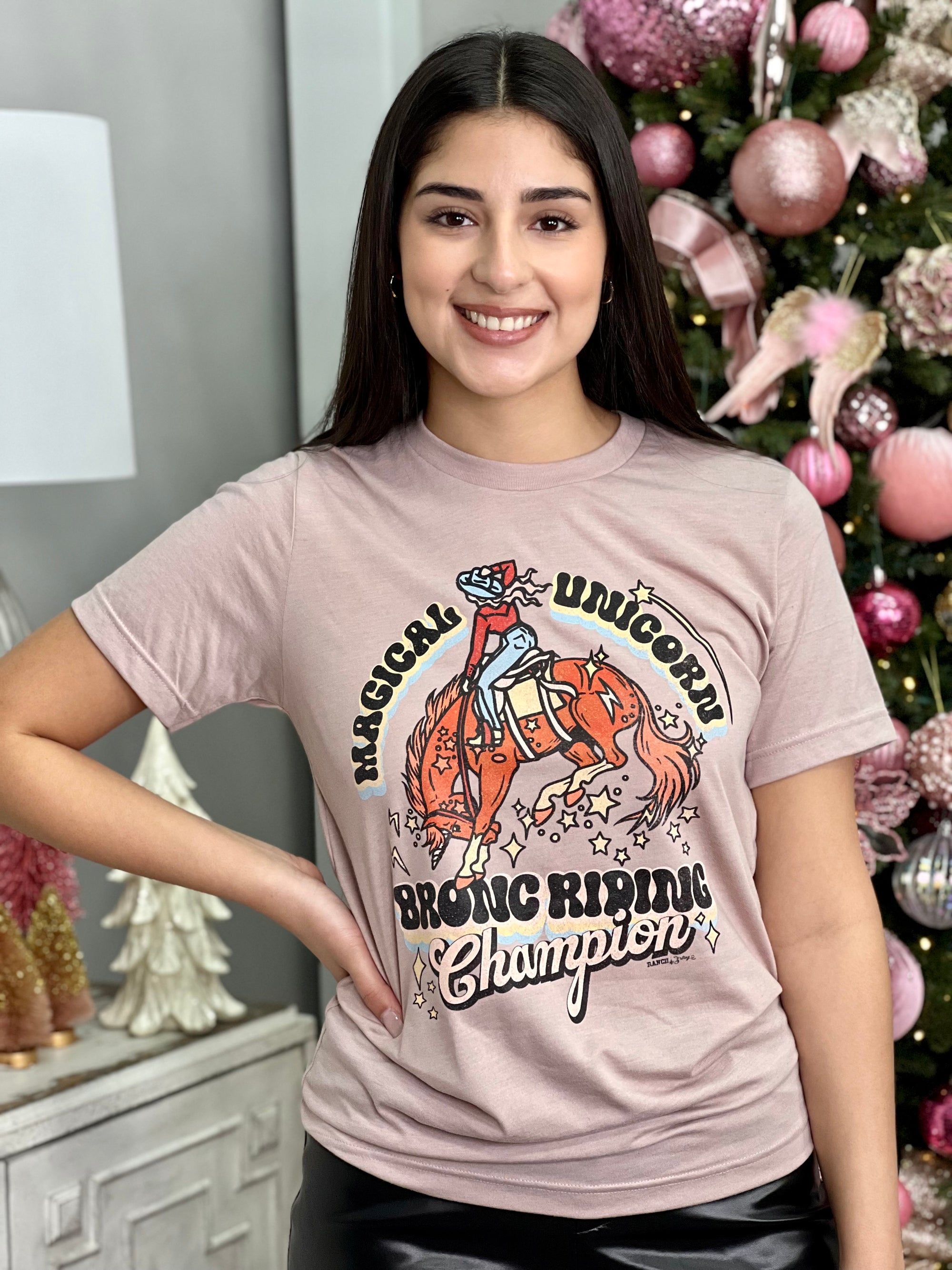 MAGICAL UNICORN BRONC RIDING CHAMPION TEE