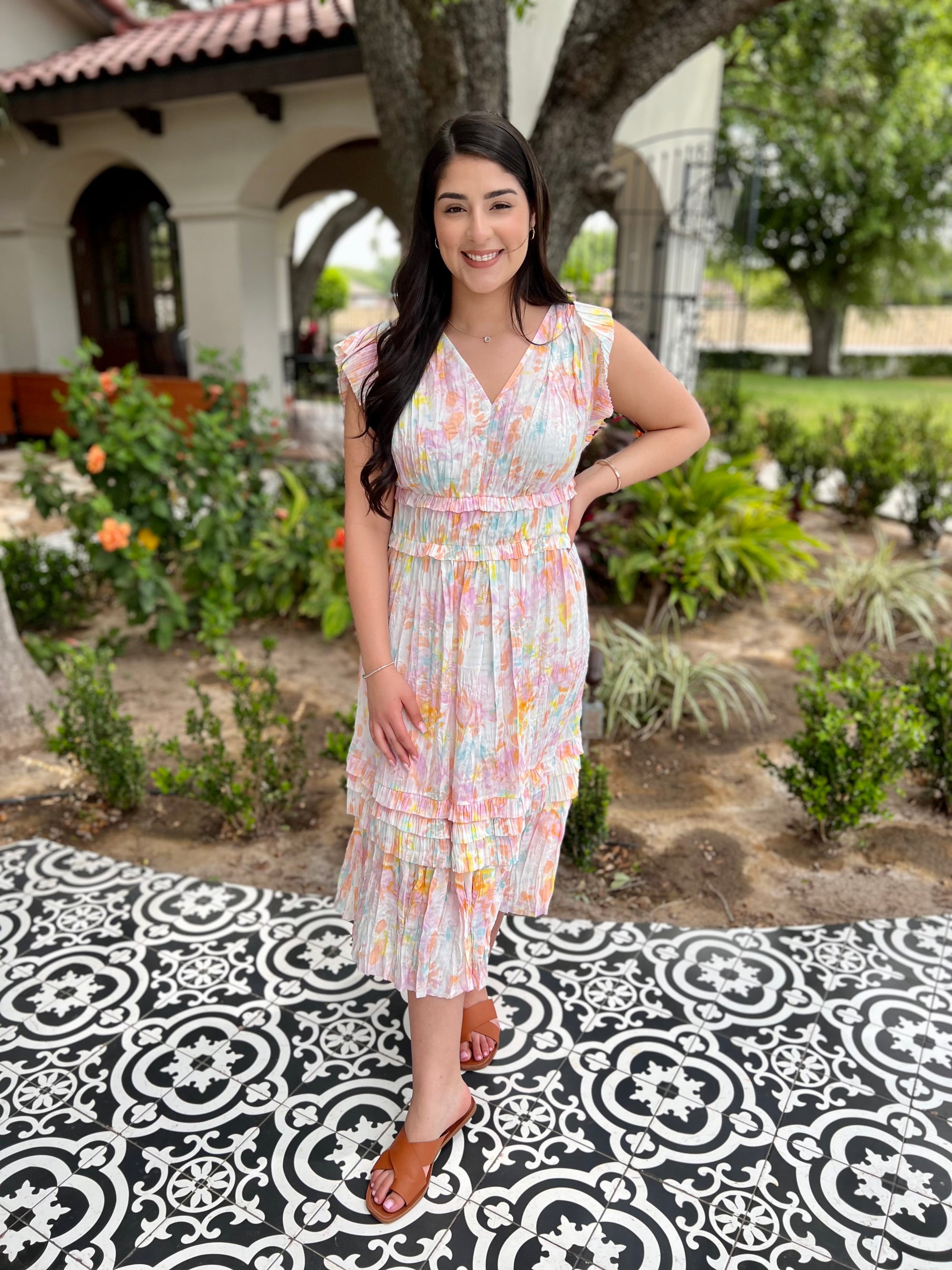 MULTI PINK FLORAL DRESS