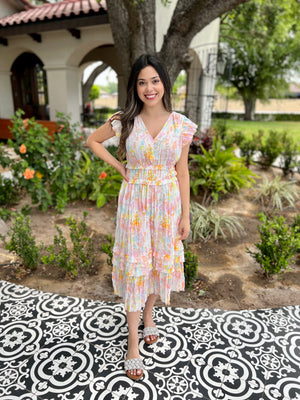 MULTI PINK FLORAL DRESS