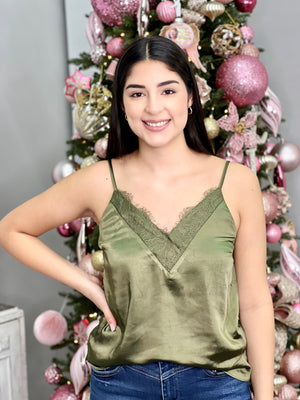 OLIVE LACE CAMI