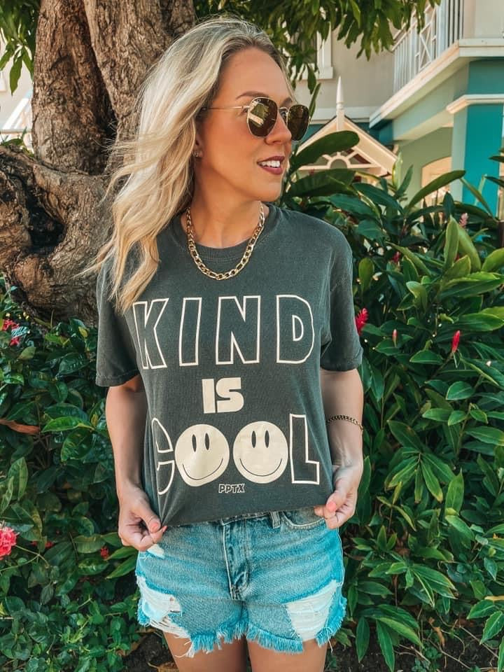 KIND IS COOL CHARCOAL TEE