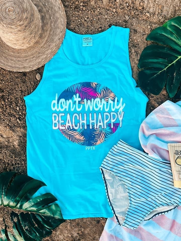 DONT WORRY BEACH HAPPY TANK