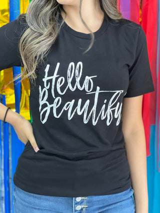 HELLO BEAUTIFUL BLACK TEE