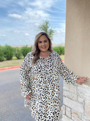 CARAMEL LEOPARD DRESS