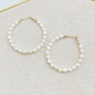FRESH WATER PEARLS HOOP TREASURE JEWELS
