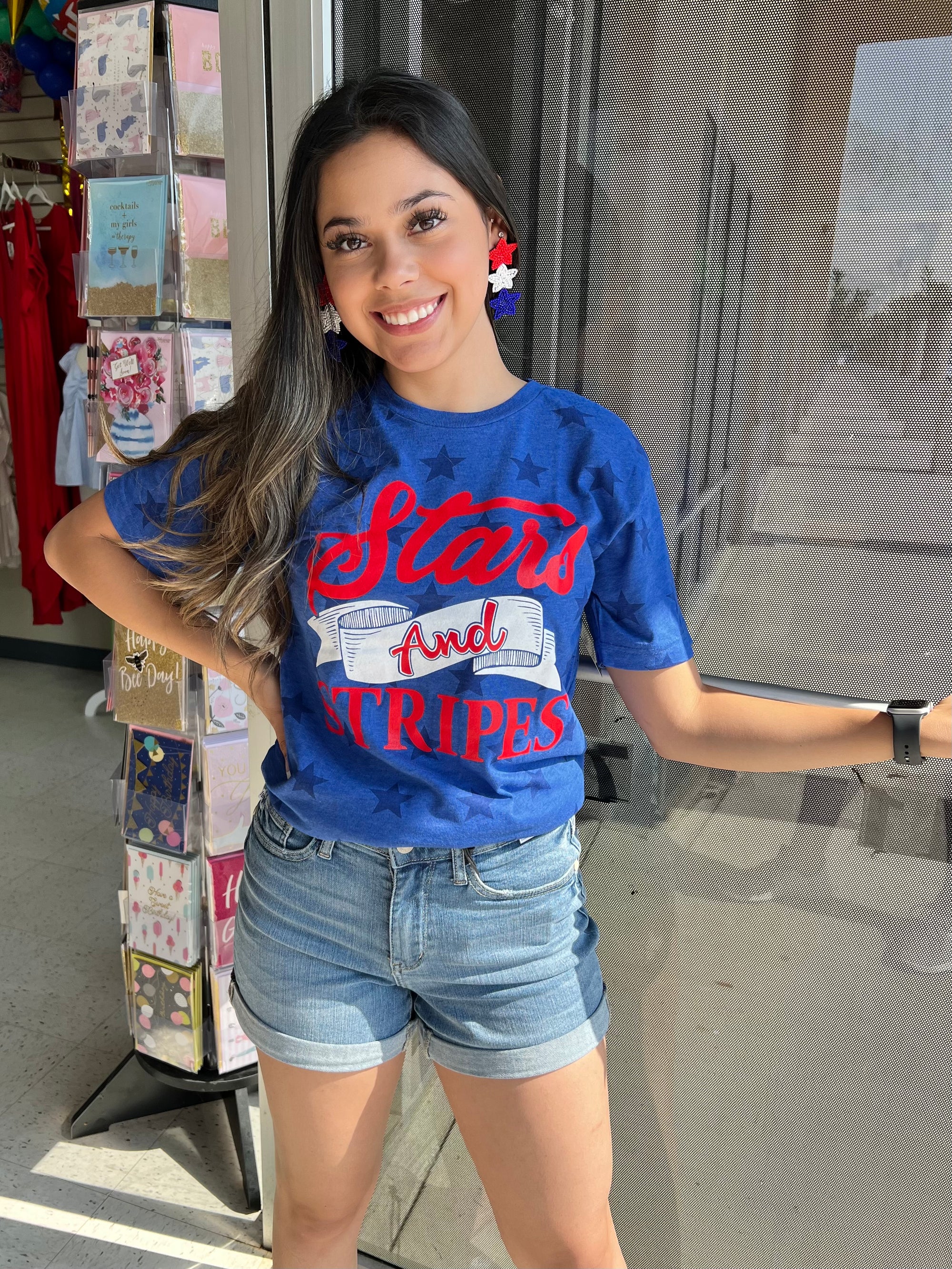 STARS & STRIPES ALL OVER STAR TEE