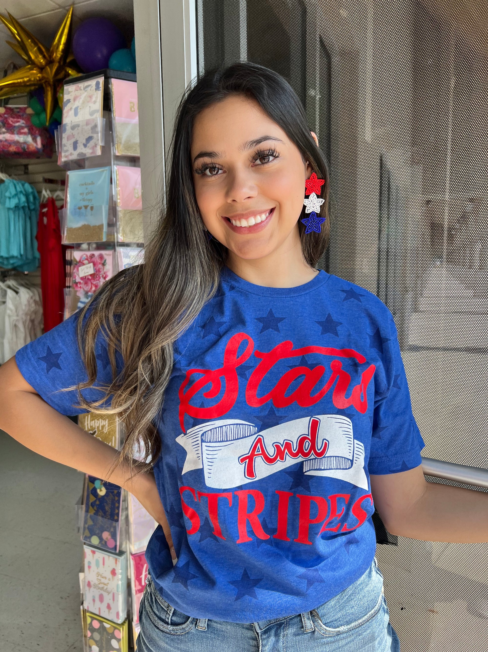 STARS & STRIPES ALL OVER STAR TEE