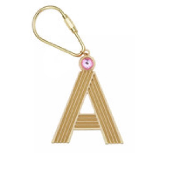 JANE MARIE INITIAL KEYCHAIN GOLD