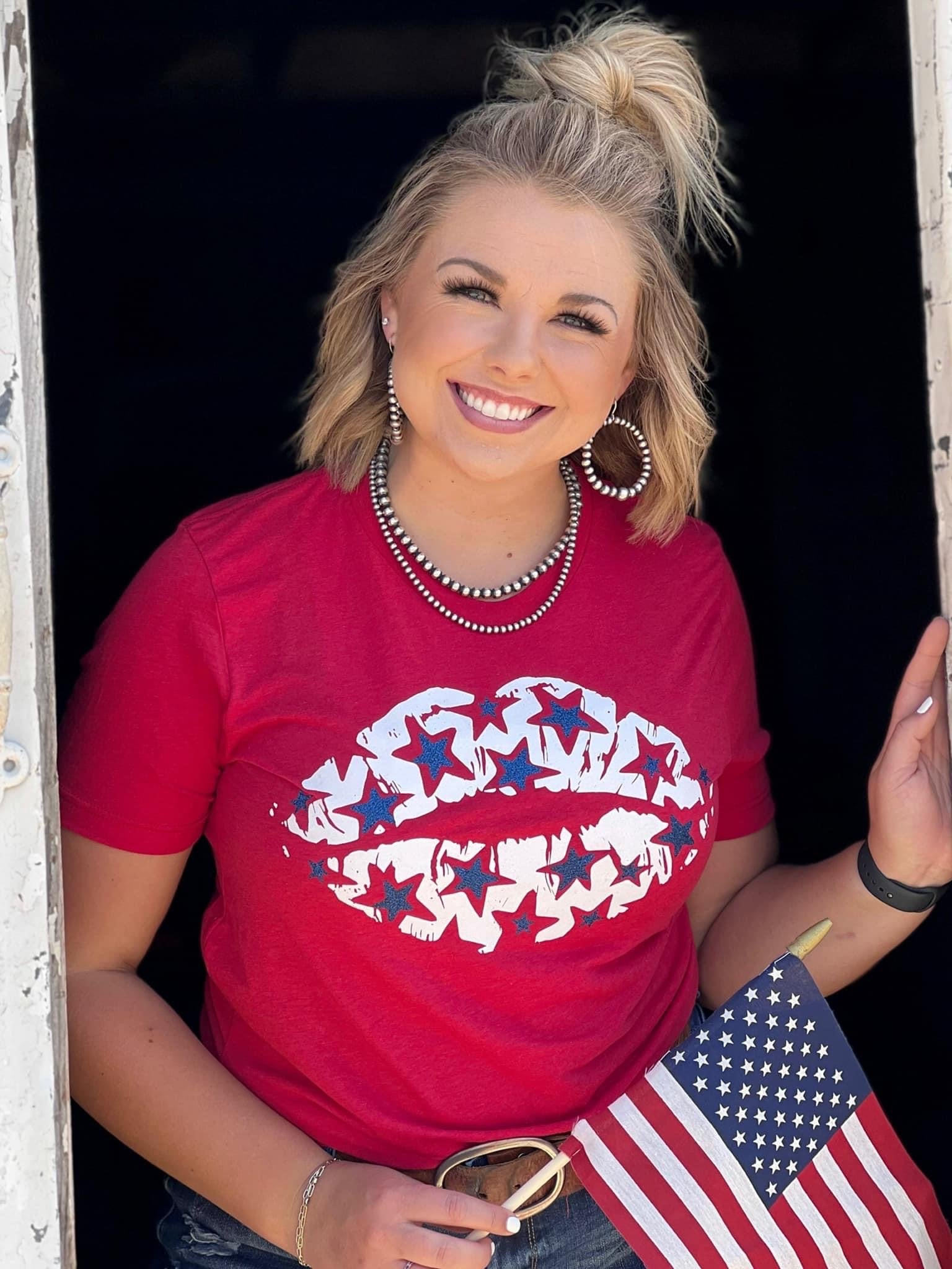 PATRIOTIC RED LIPS TEE