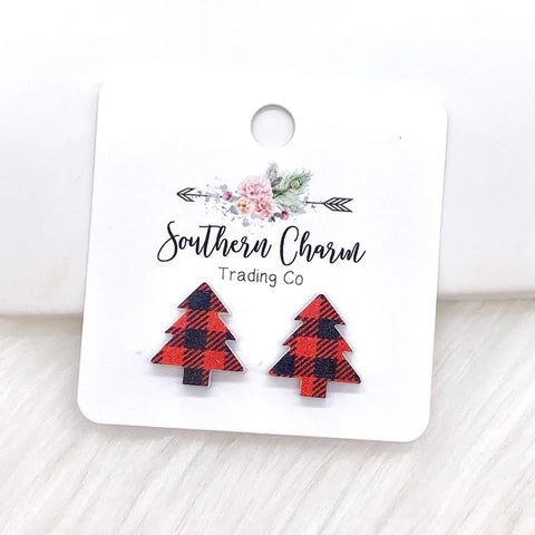 SOUTHERN CHARM PLAID TREE STUD