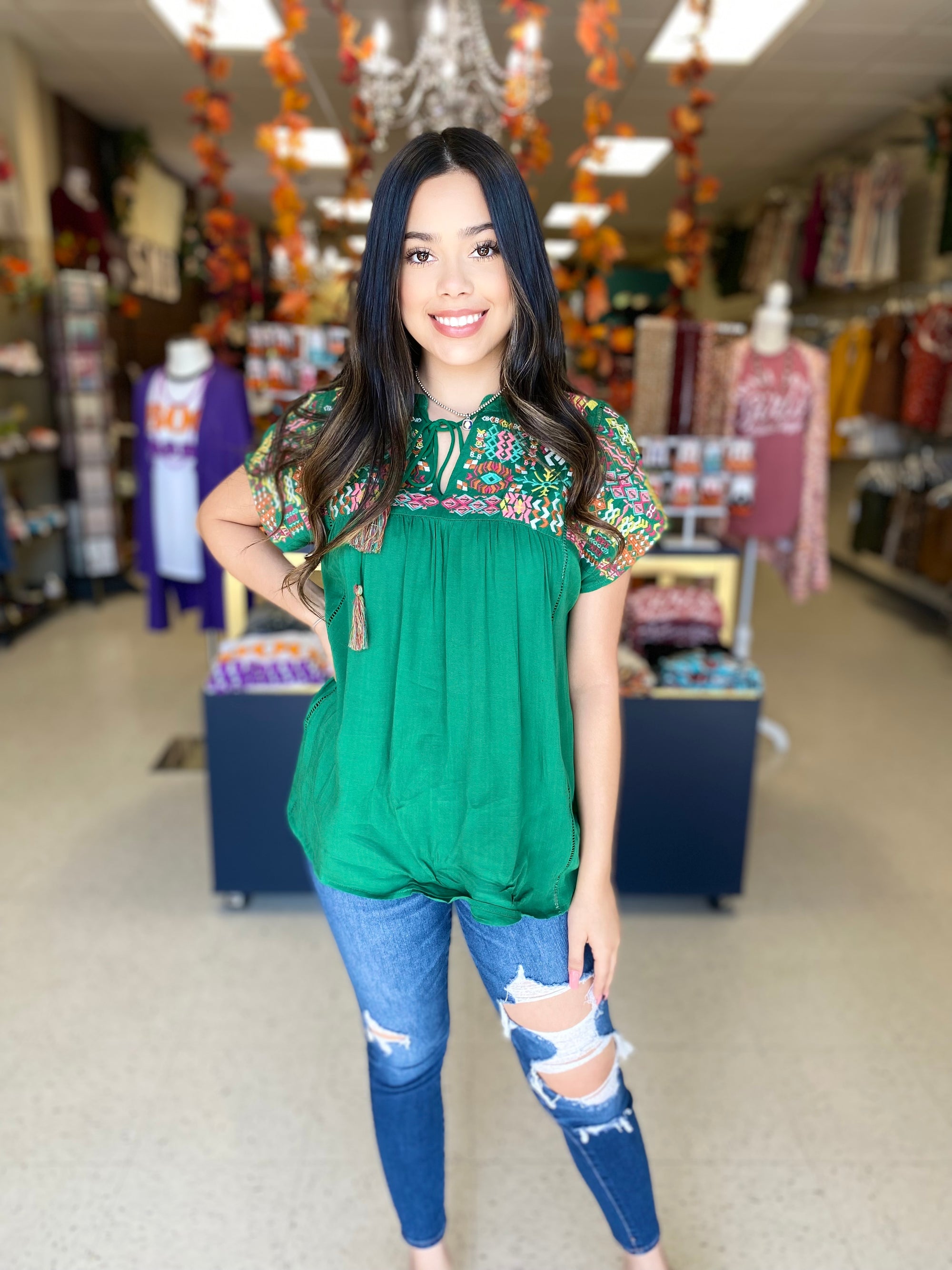 SENORITA GREEN TOP