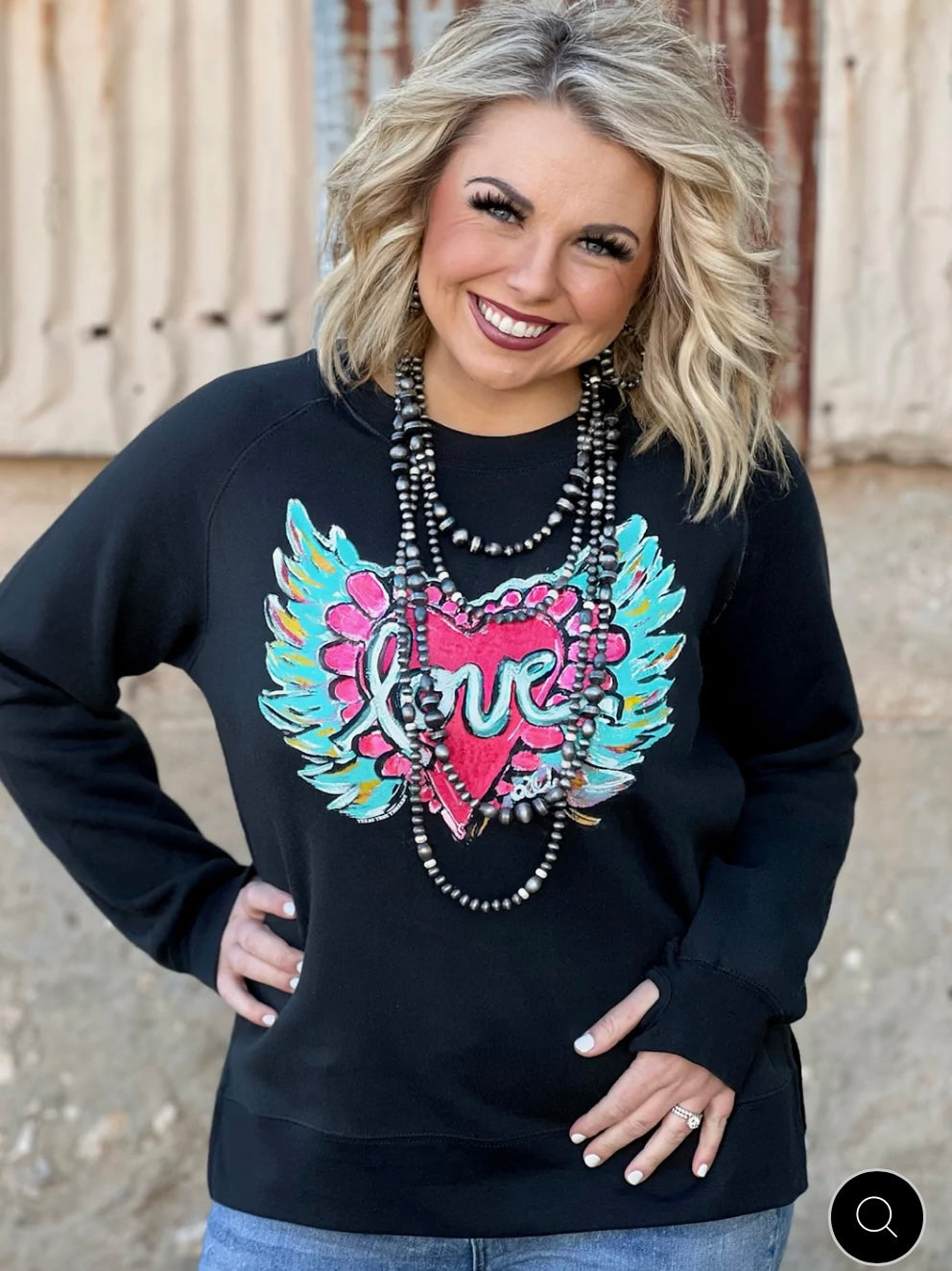 CALLIE ANN STELTER LOVE HEART SWEATSHIRT