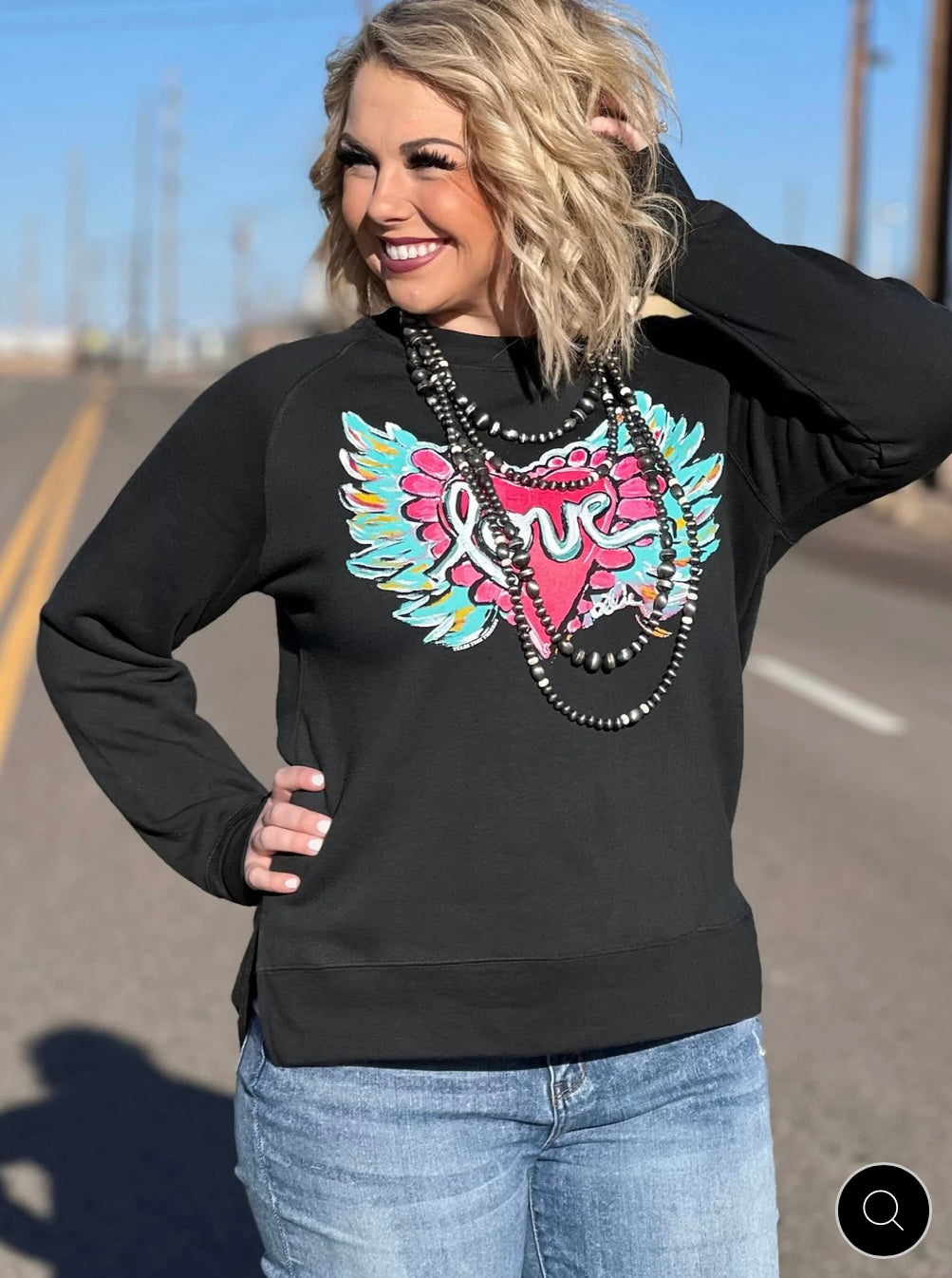 CALLIE ANN STELTER LOVE HEART SWEATSHIRT