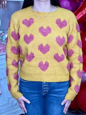 GIRLS BRUNCH HEART SWEATER