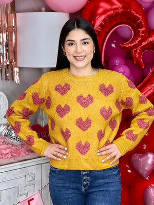 GIRLS BRUNCH HEART SWEATER