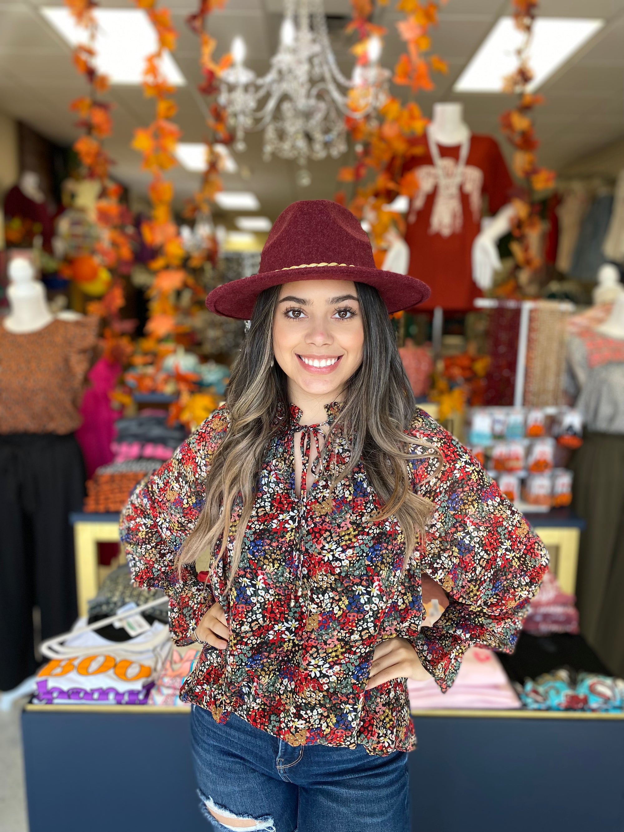 BURGUNDY FEDORA