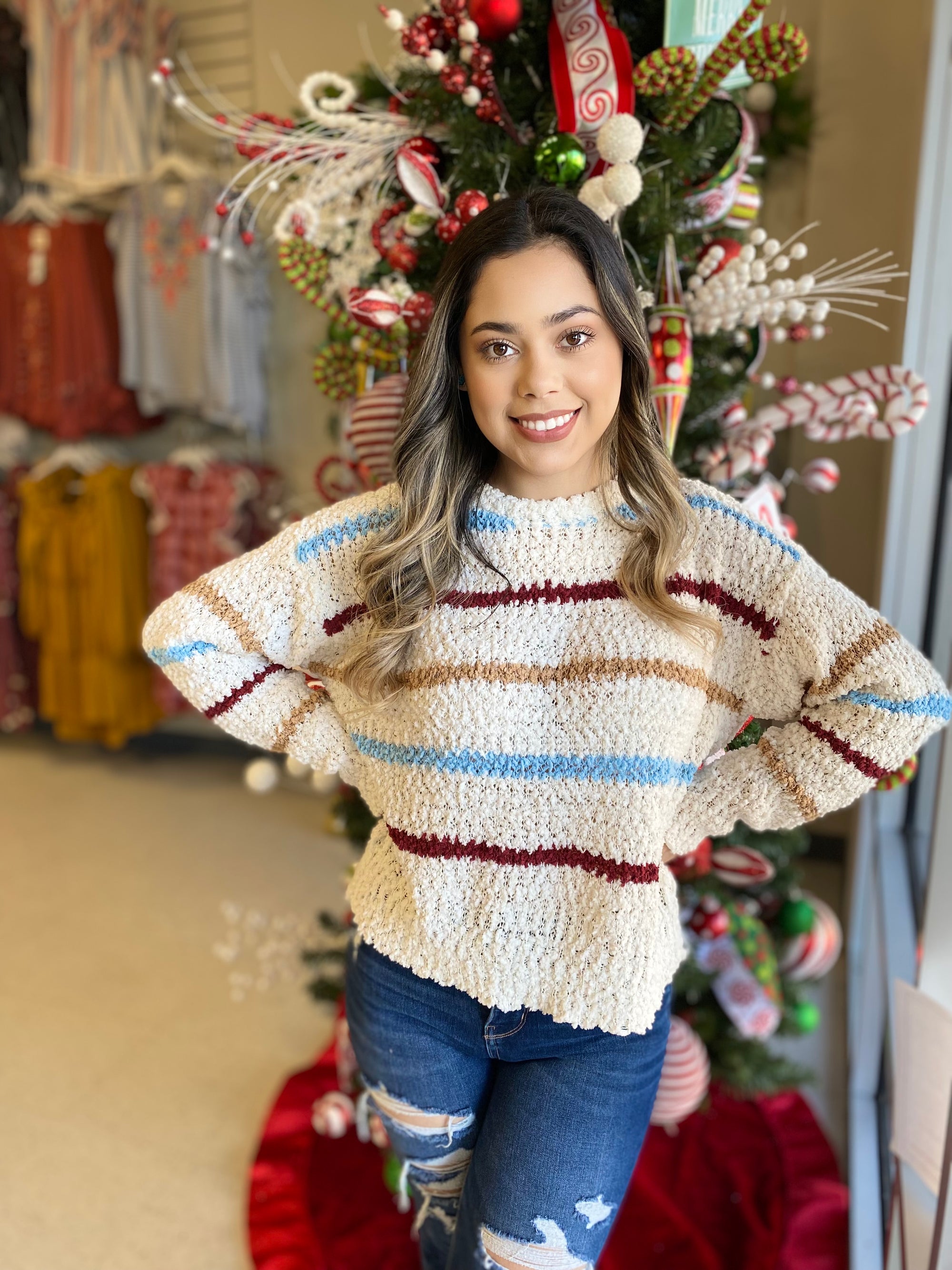 IVORY MULTI SWEATER