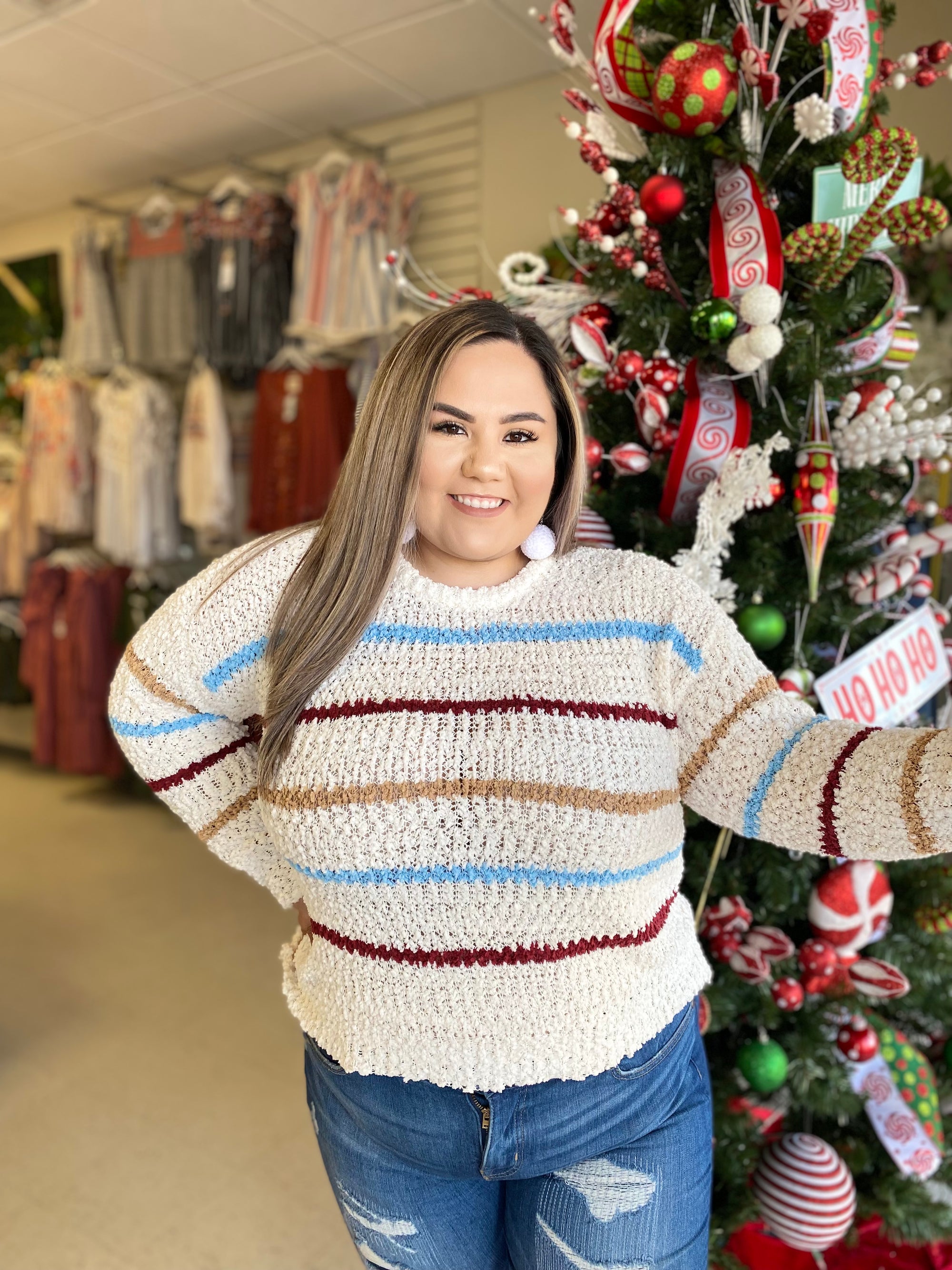 IVORY MULTI SWEATER