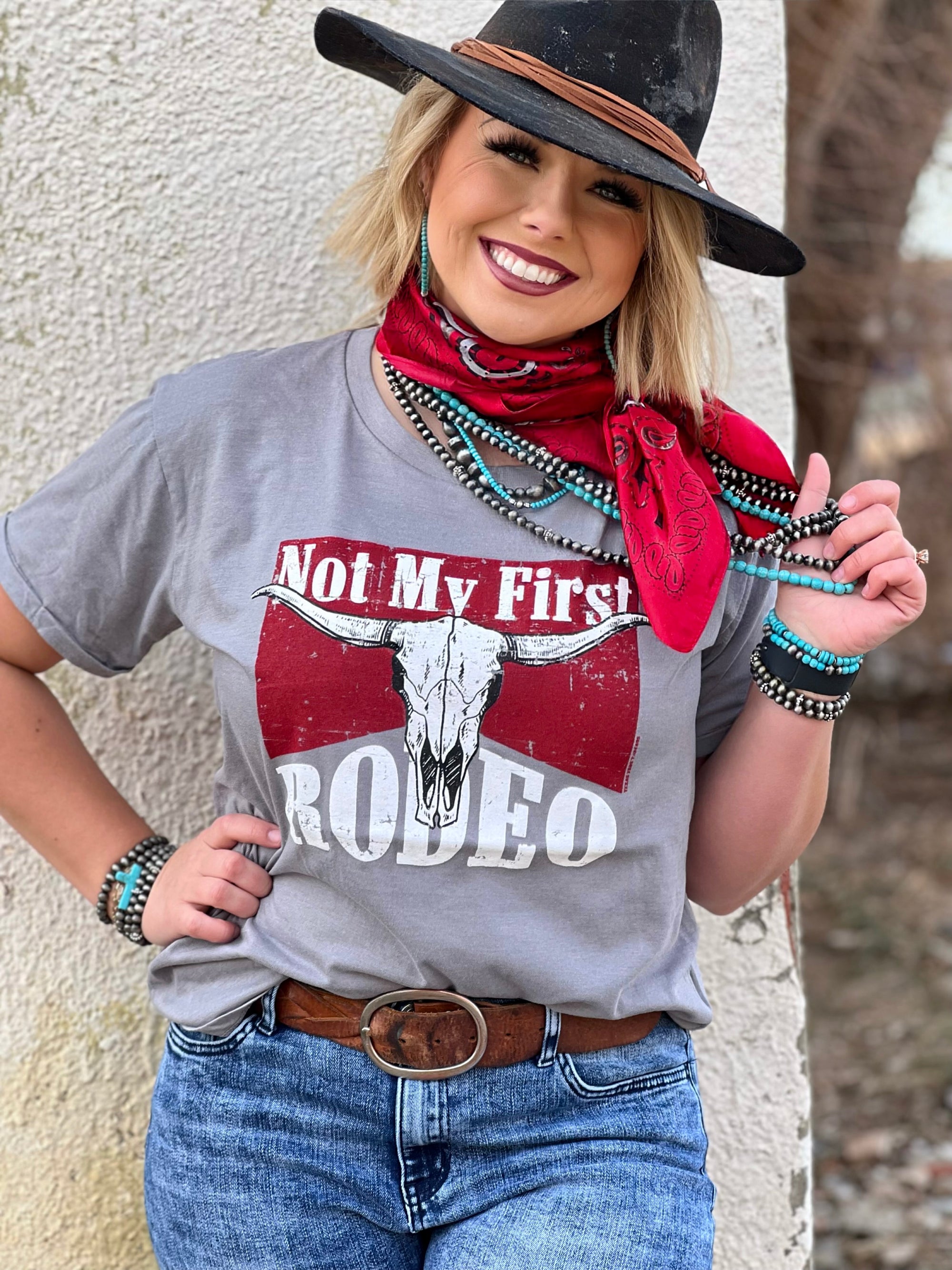 NOT MY FIRST RODEO GREY TEE