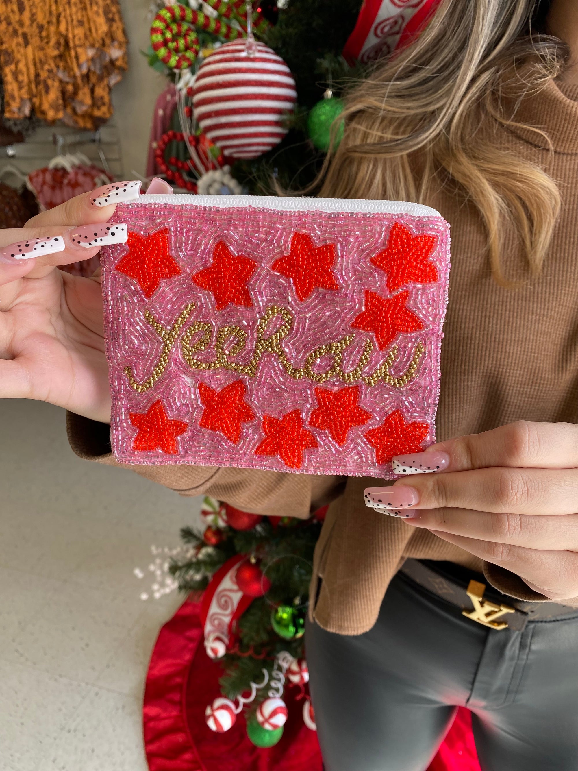 PINK YEEHAW & RED STARS POUCH