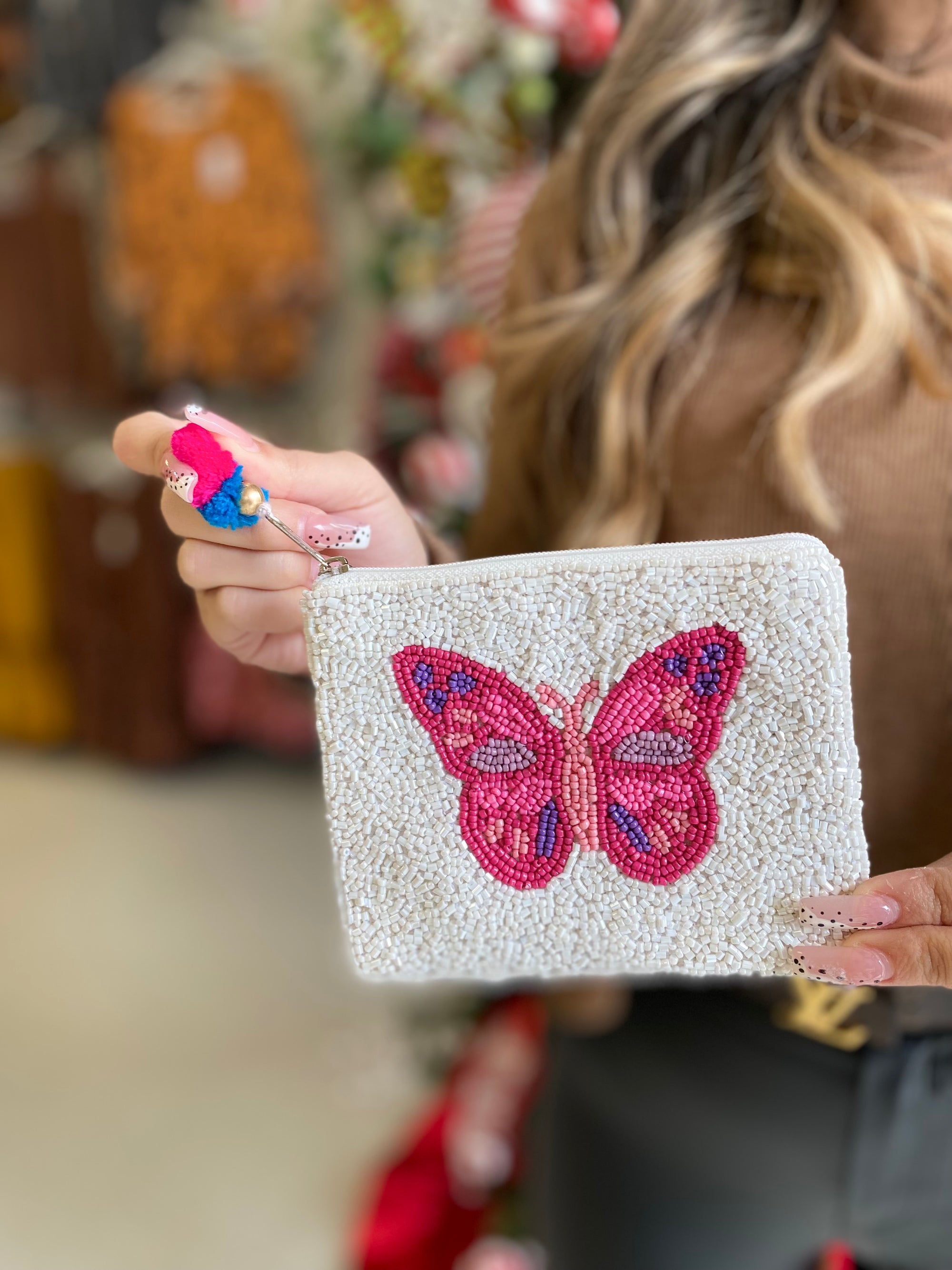 PINK BUTTERFLY POUCH