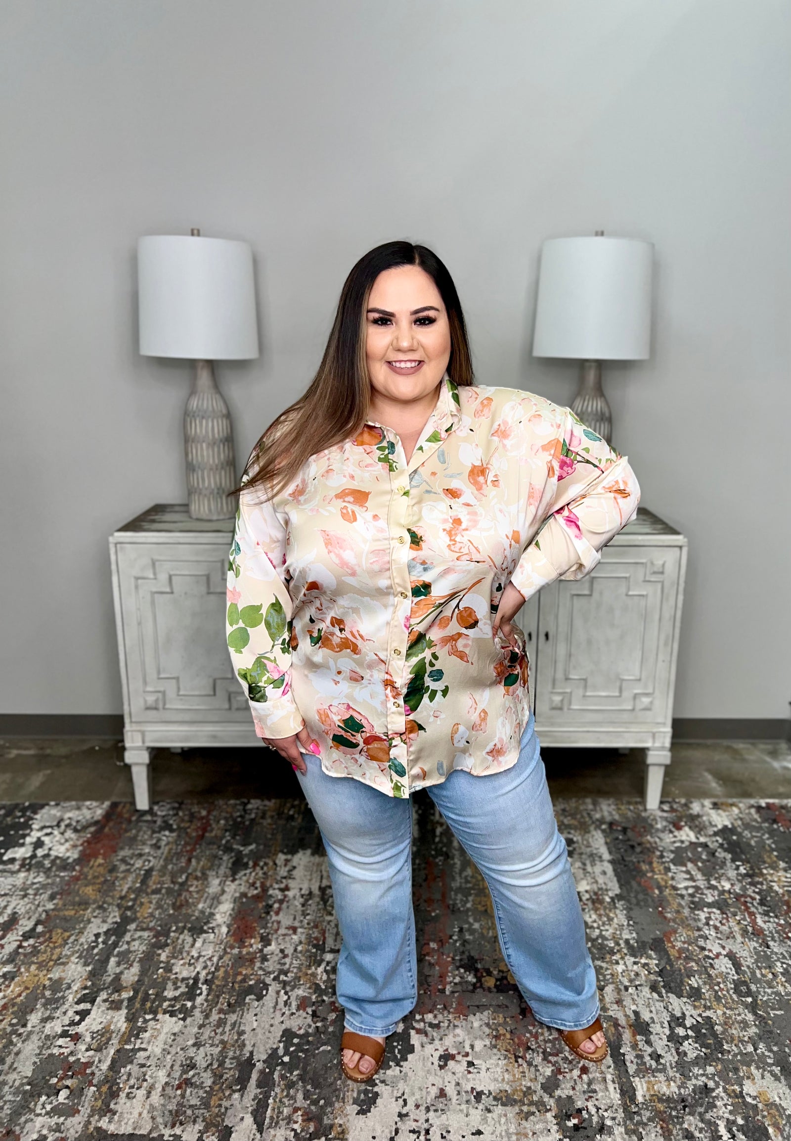 WATERCOLOR FLORAL BLOUSE