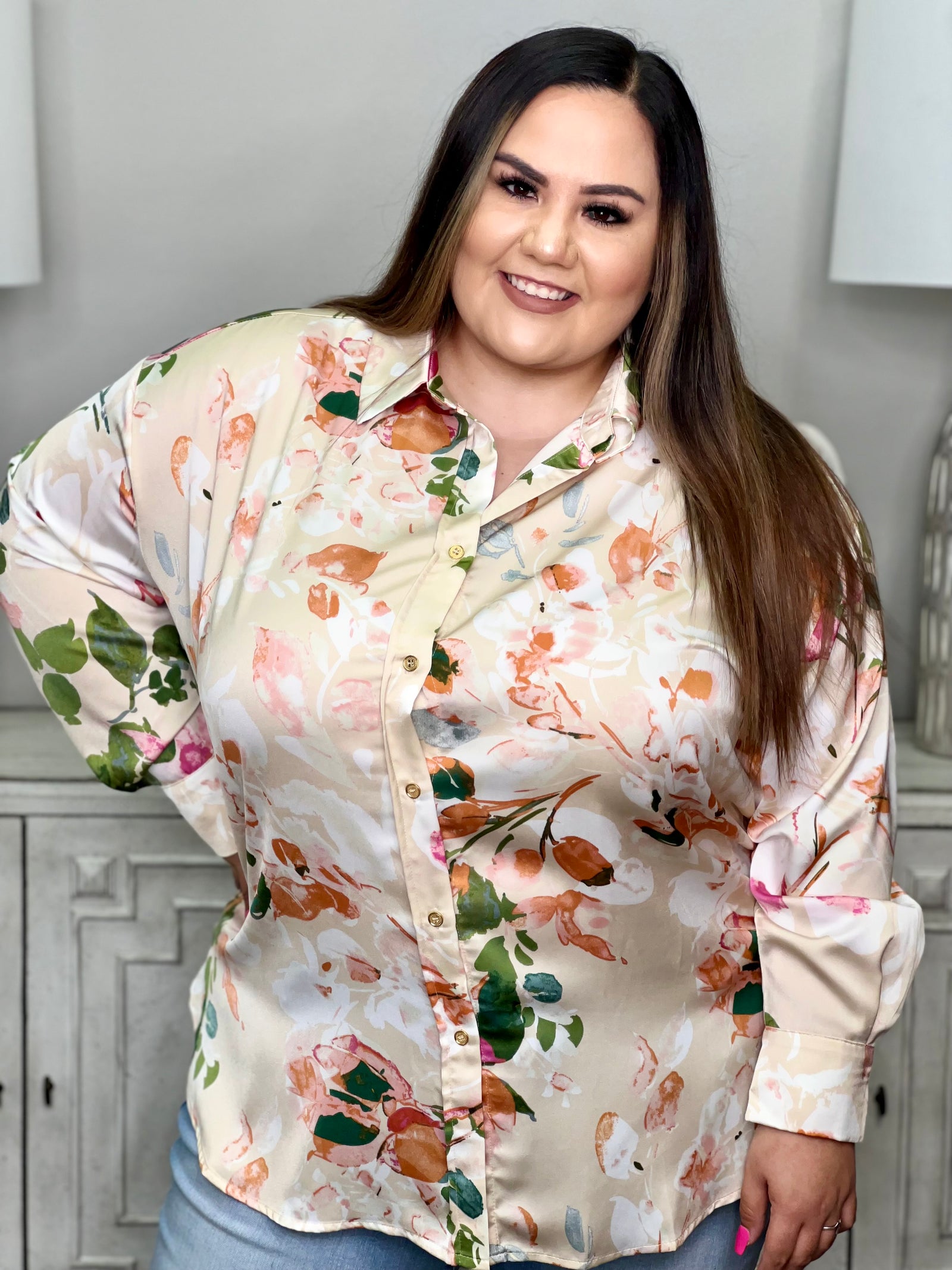 WATERCOLOR FLORAL BLOUSE