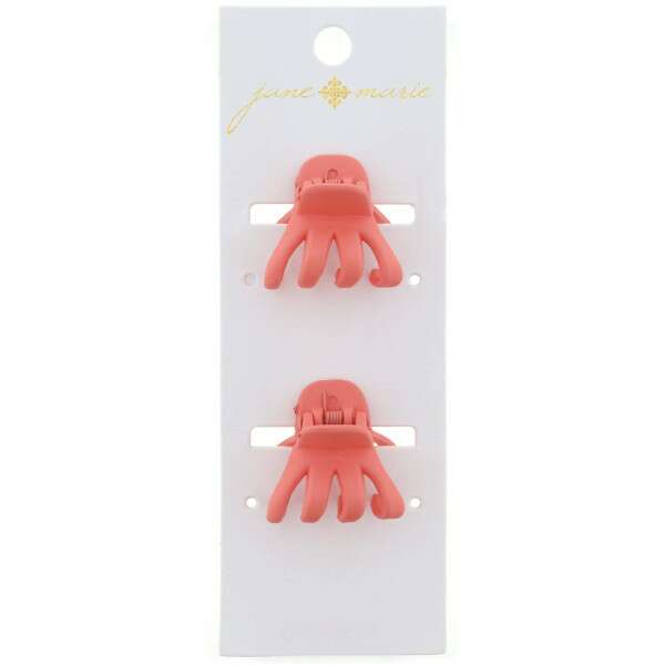 JANE MARIE SET OF 2 MINI CLAW CLIPS CORAL