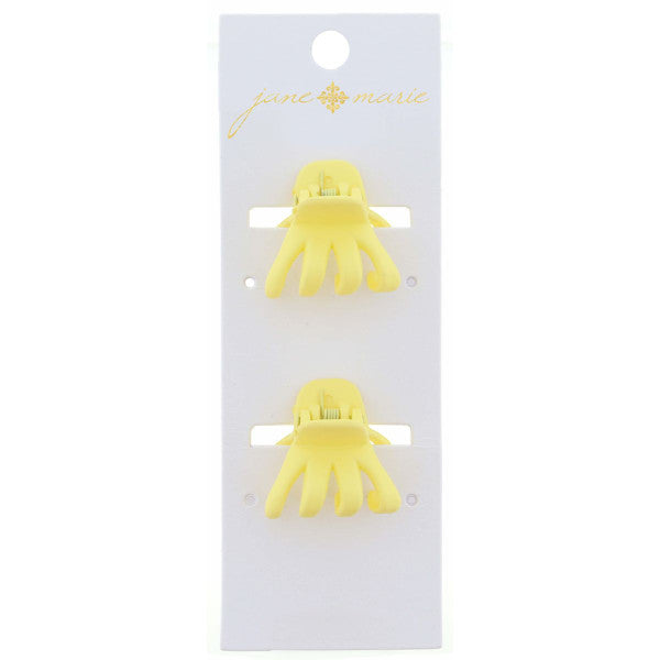 JANE MARIE SET OF 2 MINI CLAW CLIPS YELLOW