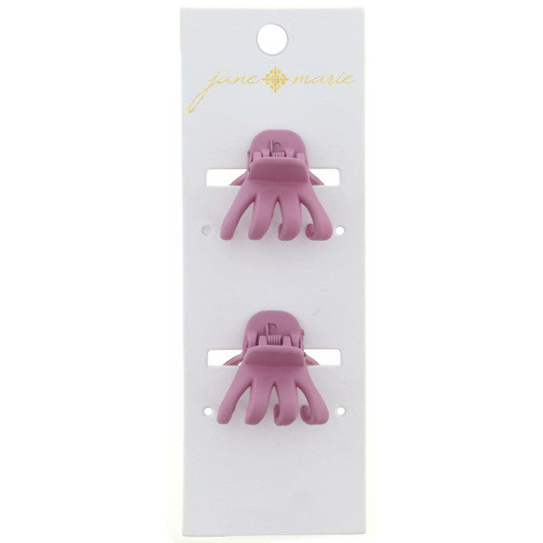 JANE MARIE SET OF 2 MINI CLAW CLIPS PURPLE