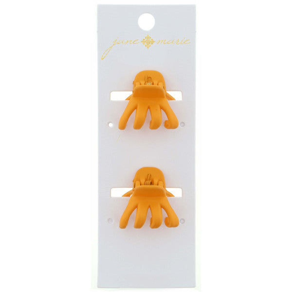 JANE MARIE SET OF 2 MINI CLAW CLIPS ORANGE