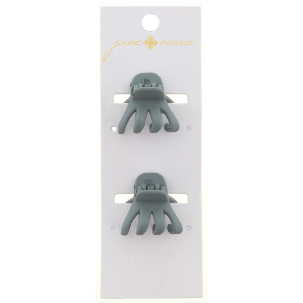 JANE MARIE SET OF 2 MINI CLAW CLIPS MINT GREY