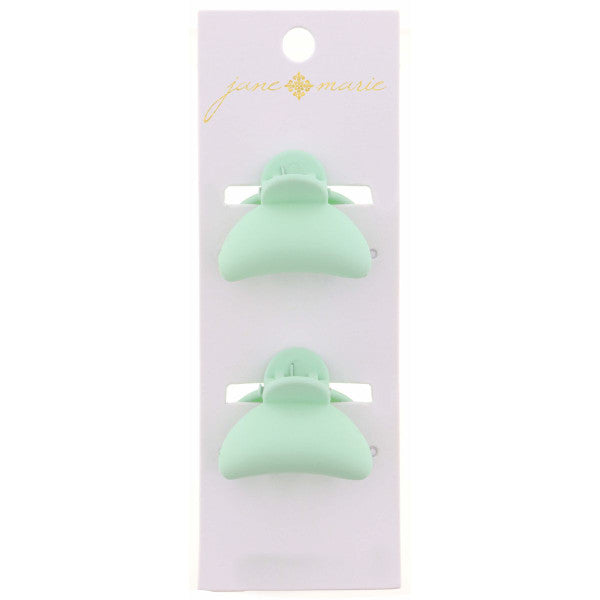 JANE MARIE SET OF 2 MINI BUBBLE CLAW CLIPS MINT GREEN