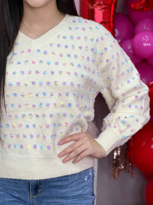 RAINBOW PUFF SWEATER