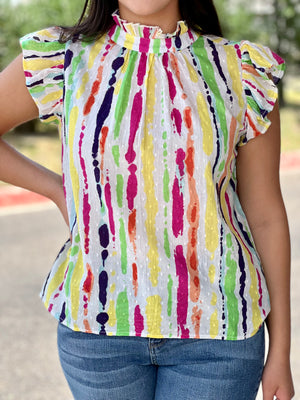 RAINBOW STRIPE TOP