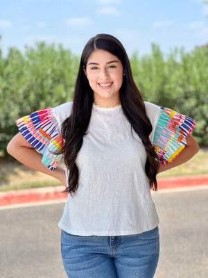 RAINBOW SLEEVE TOP