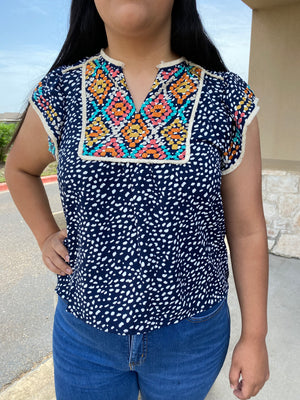 KRYSTAL DOTTED EMBROIDERY TOP