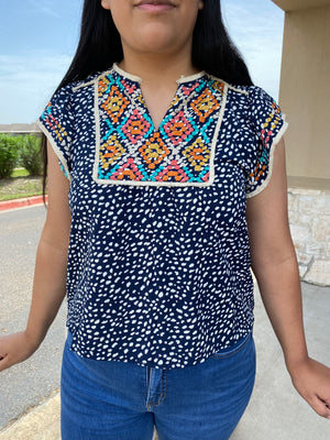 KRYSTAL DOTTED EMBROIDERY TOP