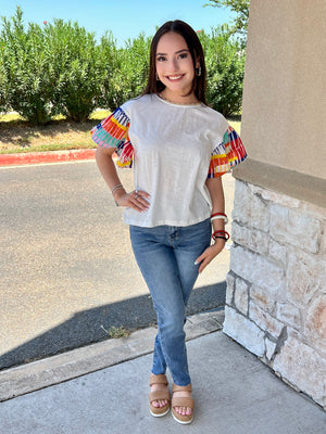 RAINBOW SLEEVE TOP