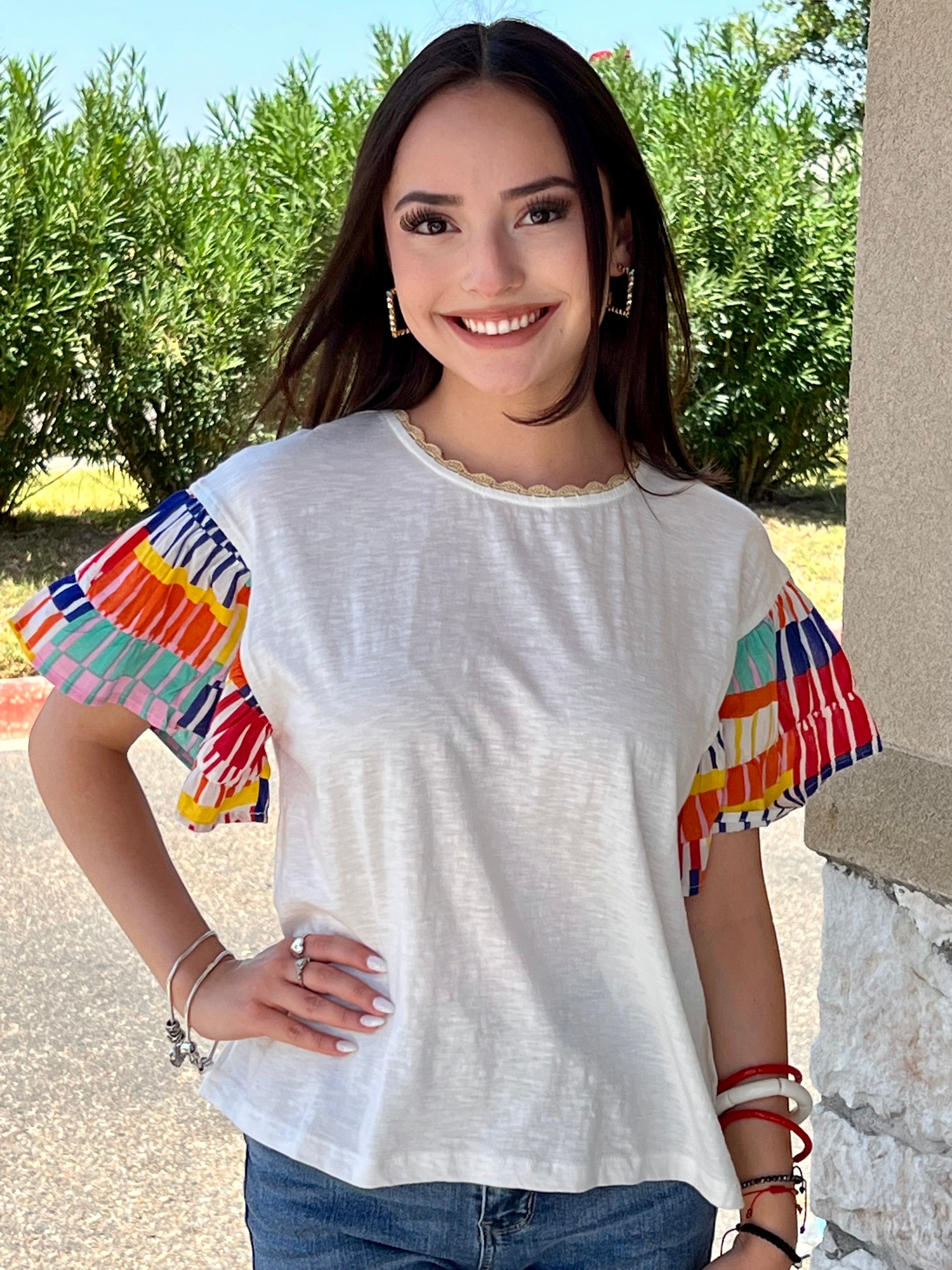 RAINBOW SLEEVE TOP