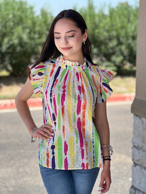 RAINBOW STRIPE TOP