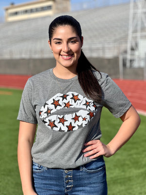 STAR LIPS ORANGE GLITTER TEE