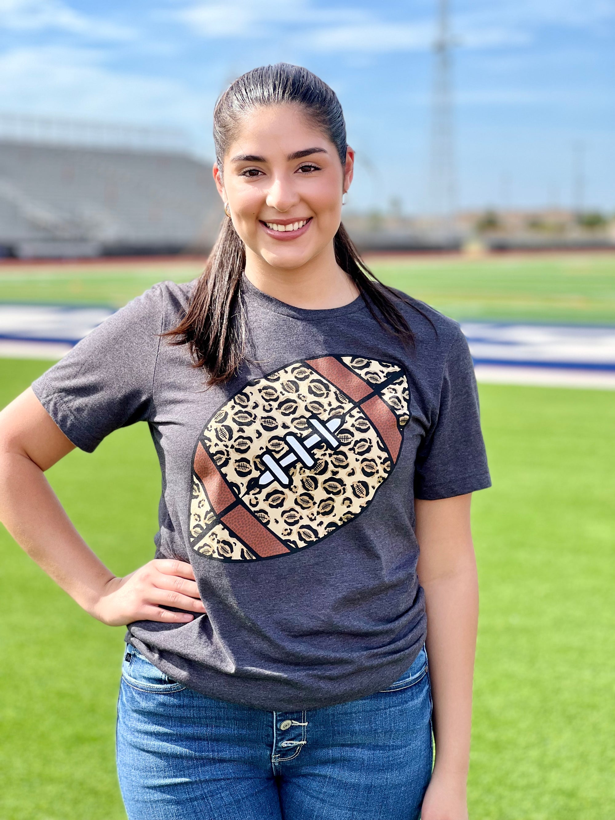 FOOTBALL ANIMAL PRINT TEE