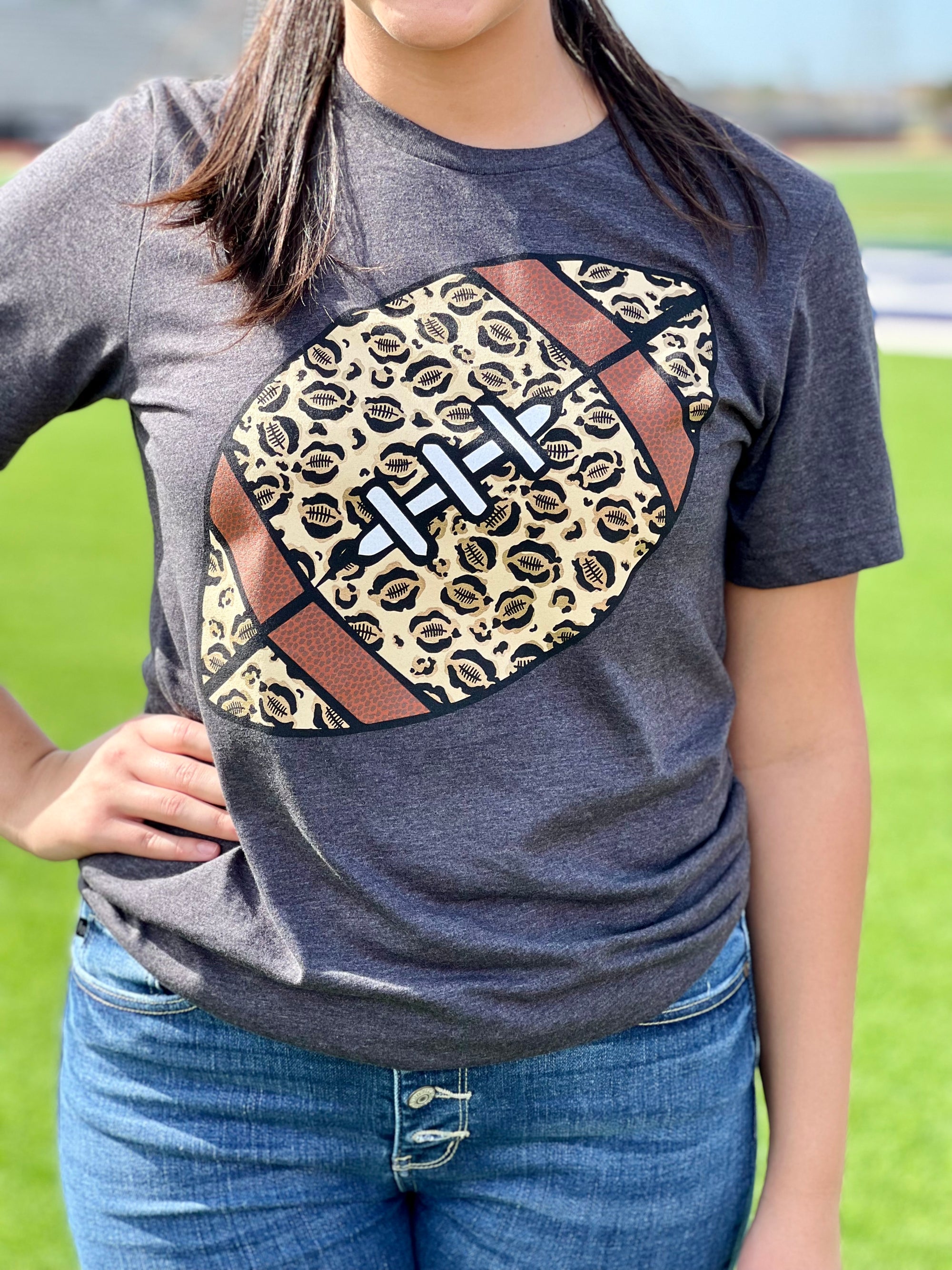 FOOTBALL ANIMAL PRINT TEE