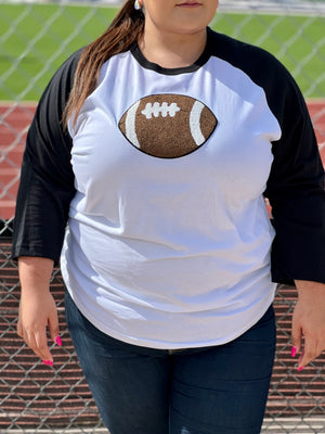 FOOTBALL PATCH BASEBALL TEE